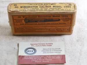 Winchester Early Full Original Box Of 30 W.C.F. With Reinforced Primers ITEM 3376