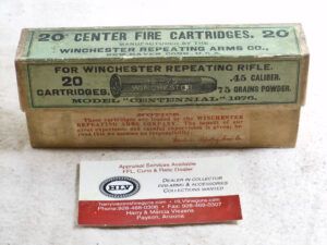 Winchester Full Early "Centennial" Box of 45-75 W.C.F. For The 1876 Rifles ITEM 3377