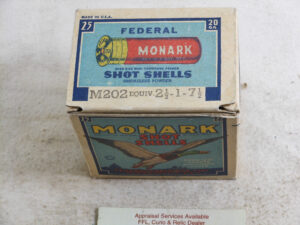 Federal Cartridge Co. 20 Gauge Early Monark Brand Shot Shell Box With Flying Duck ITEM 3398