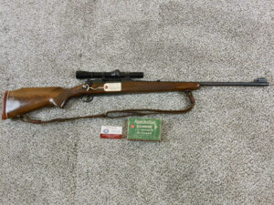 Winchester Model 70 Featherweight In 270 Winchester With Period Lyman Scope And Original Bolt Tab ITEM 3497